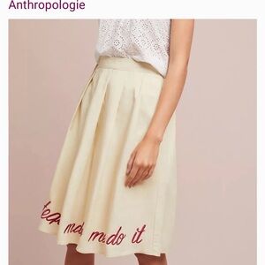 NWT [$148] Anthropologie “The tequila made me do it” embroidered Skirt. Size 4